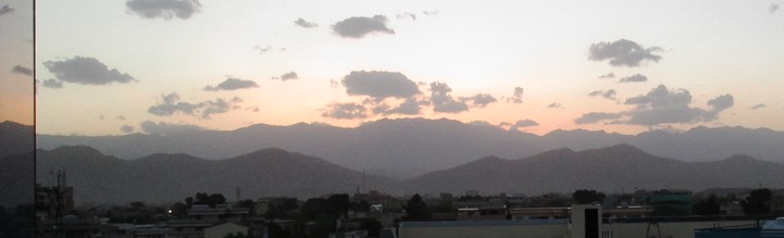 Crépuscule du soir à Kaboul
