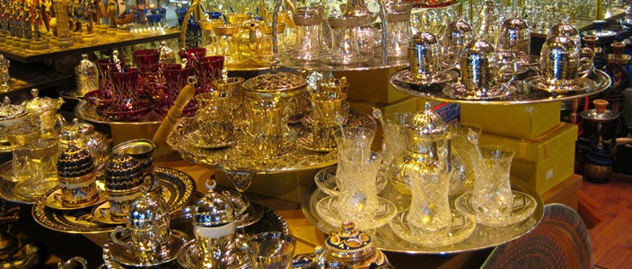 Verreries au grand bazar d'Istamboul